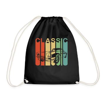 Classic Car American Muscle Car Vintage Car Gift - Drawstring Bag - black - Front