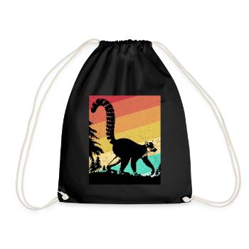 Lemur - Drawstring Bag - black - Front