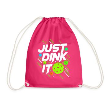 Pickleball Ball Sport Grandma Senior Grandpa Gift Idea - Drawstring Bag - fuchsia - Front
