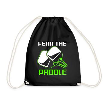 Pickleball Ball Sport Grandma Senior Grandpa Gift Idea - Drawstring Bag - black - Front