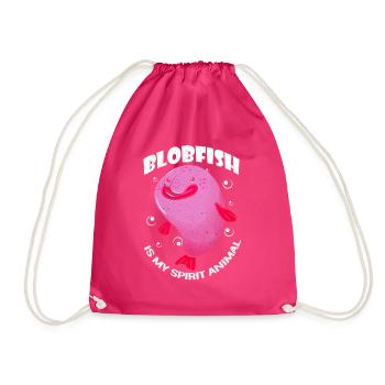 Blobfish - Drawstring Bag - fuchsia - Front