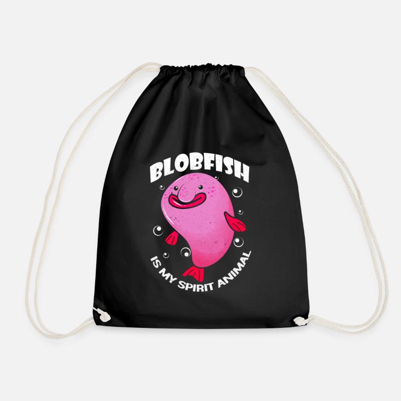 Blobfish - Drawstring Bag - black