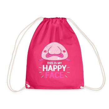 Blobfish - Drawstring Bag - fuchsia - Front