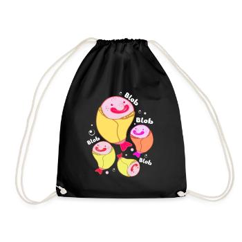 Blobfish Deep Sea Grumpy Introverted Gift - Drawstring Bag - black - Front