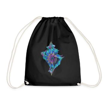 Magical Conch Shell Trippy Seashell Psychedelic - Drawstring Bag - black - Front