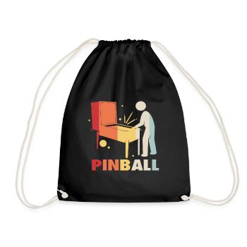 Pinball Pinball Pinball Machine Pinball Lever Game - Drawstring Bag - black - Front
