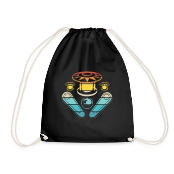 Pinball Pinball Pinball Machine Pinball Lever Game - Drawstring Bag - black - Front