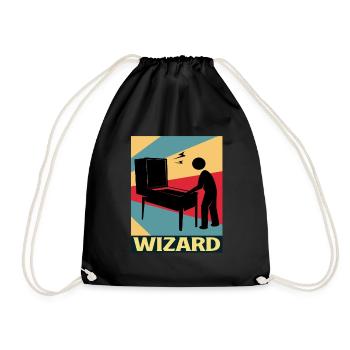 Pinball Pinball Pinball Machine Pinball Lever Game - Drawstring Bag - black - Front