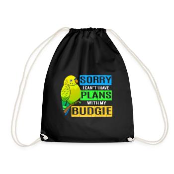 Welli budgie ornamental bird pet aviculture - Drawstring Bag - black - Front
