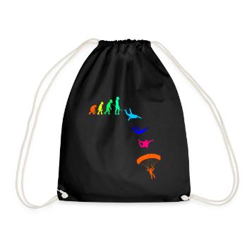 Parachute Parachuting Skydiving - Drawstring Bag - black - Front