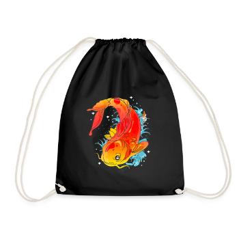 Koi poissons carpes Nishikigoi Kohaku Asagi cadeau - Sac de sport léger - noir - Devant