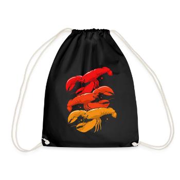 Homard Crevette Languste Cancer Fruits de mer - Sac de sport léger - noir - Devant