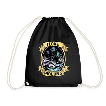 Dove - Drawstring Bag - black - Front