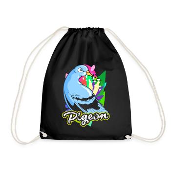 Pigeon Racing Pigeon Fancier Carrier Pigeon Turtle Dove - Drawstring Bag - black - Front