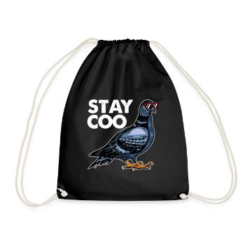 Pigeon Racing Pigeon Fancier Carrier Pigeon Turtle Dove - Drawstring Bag - black - Front