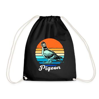Pigeon Racing Pigeon Fancier Carrier Pigeon Turtle Dove - Drawstring Bag - black - Front