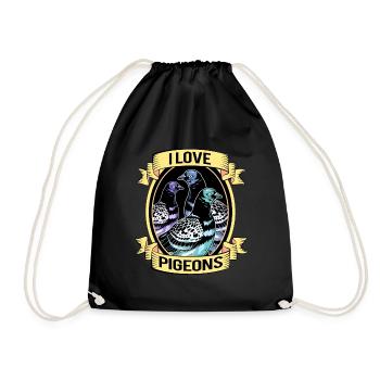 Pigeon Racing Pigeon Fancier Carrier Pigeon Turtle Dove - Drawstring Bag - black - Front