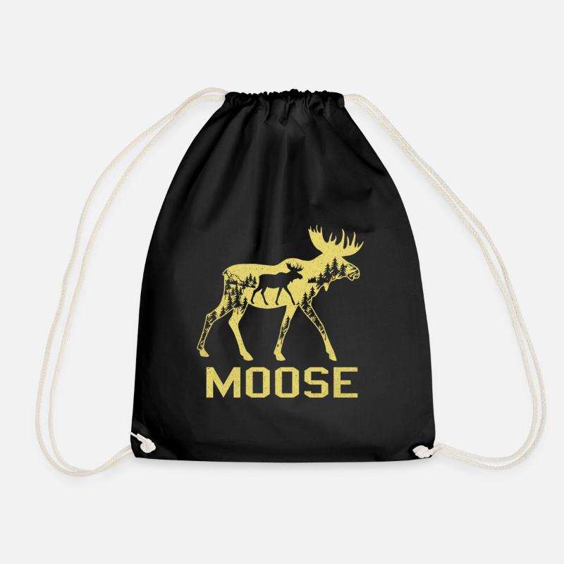 Elk - Drawstring Bag - black
