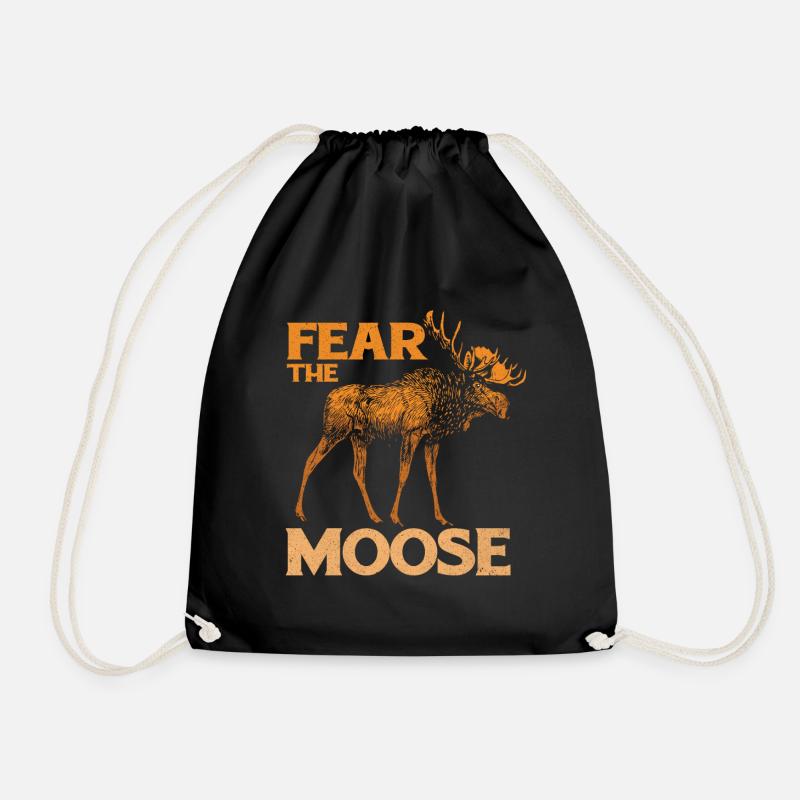 Elk - Drawstring Bag - black
