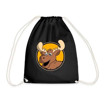 Elk Moose Deer Antler Reindeer Deer Gift - Drawstring Bag - black - Front