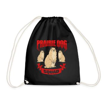 Präriehund - Turnbeutel - Schwarz - Vorne