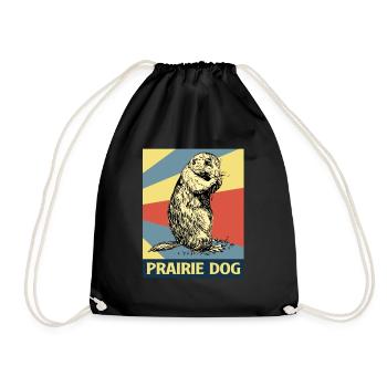 Erdhörnchen Präriehund Murmeltier Prärie Nagetier - Turnbeutel - Schwarz - Vorne