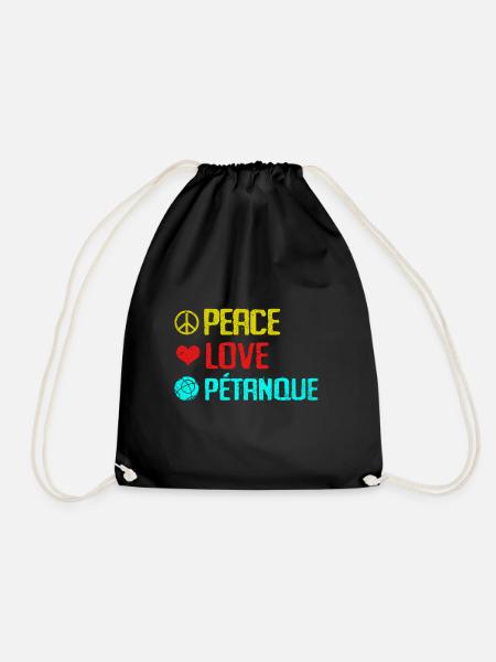 Pétanque - Drawstring Bag - black