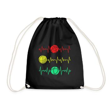 Pétanque Bocce Raffa Boule Sport Ball Petanque - Drawstring Bag - black - Front