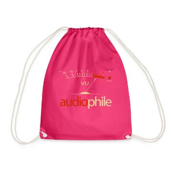 VU Meter Hi-Fi Vintage Stereo Audiophile - Drawstring Bag - fuchsia - Front