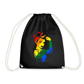 LGBT Lesbisch Schwul Gay Regenbogen Homo Trans - Turnbeutel - Schwarz - Vorne