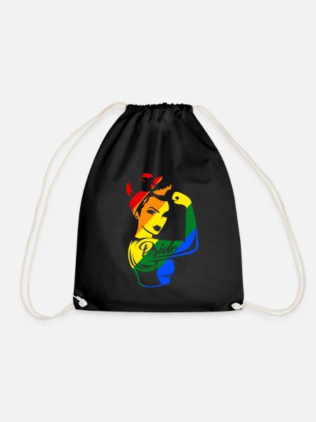 LGBT Lesbisch Schwul Gay Regenbogen Homo Trans - Turnbeutel - Schwarz