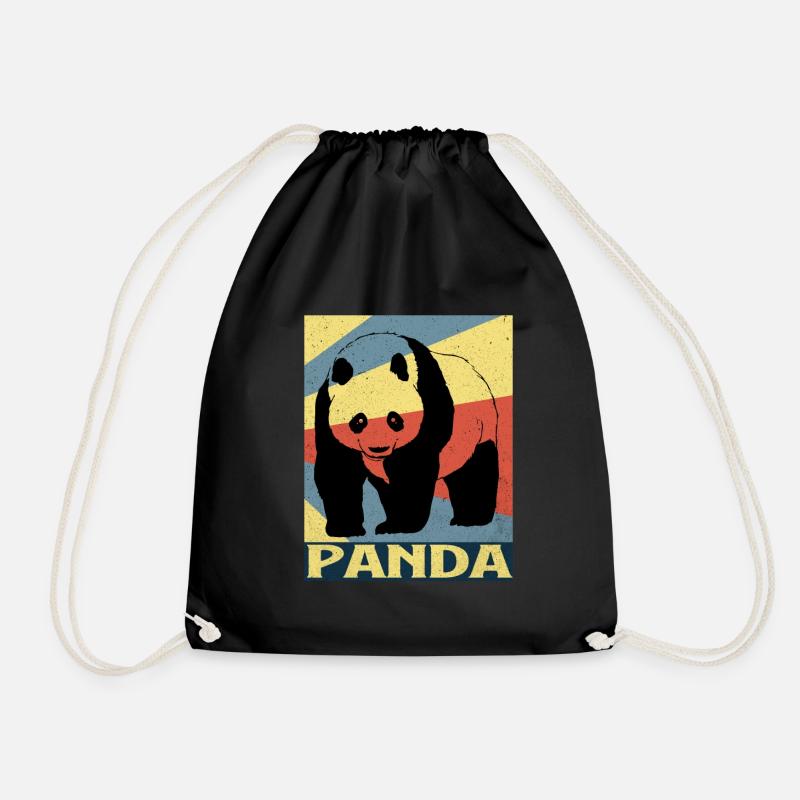 Panda - Turnbeutel - Schwarz