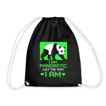 Panda - Turnbeutel - Schwarz - Vorne