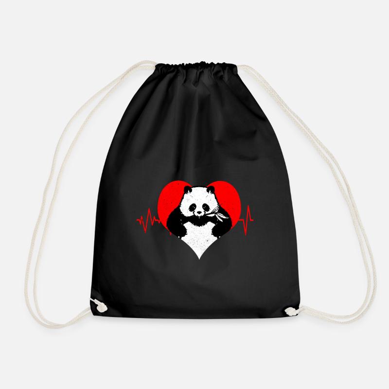 Panda - Turnbeutel - Schwarz