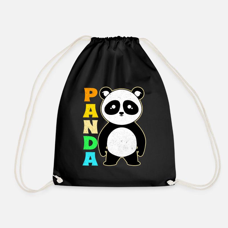 Panda - Turnbeutel - Schwarz