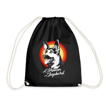 Deutscher Schäferhund - Turnbeutel - Schwarz - Vorne