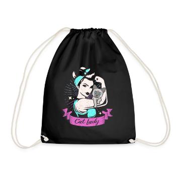 Chat siamois - Sac de sport léger - noir - Devant