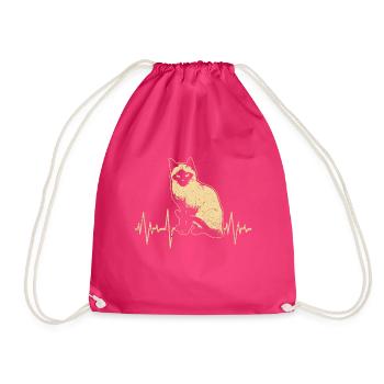 Siamese cat - Drawstring Bag - fuchsia - Front
