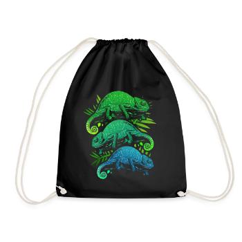 Caméléon Reptile Reptilien Iguan Camouflage - Sac de sport léger - noir - Devant