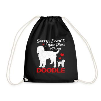 Doodle - Drawstring Bag - black - Front