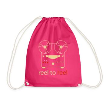 Analog Tape Hi-Fi Vintage Stereo Audiophile - Drawstring Bag - fuchsia - Front