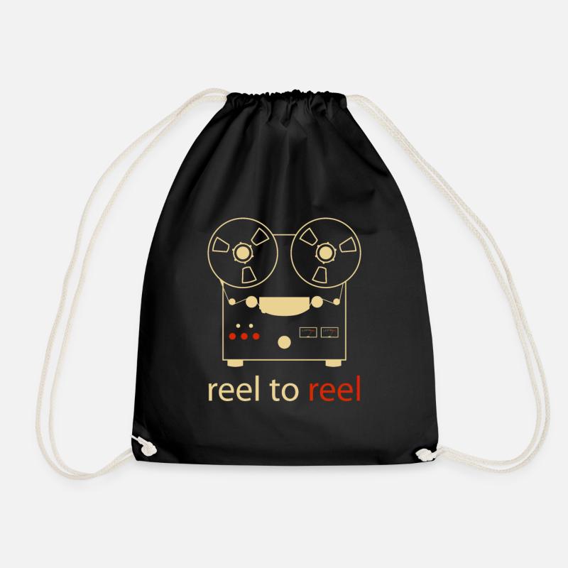 Analog Tape Hi-Fi Vintage Stereo Audiophile - Drawstring Bag - black