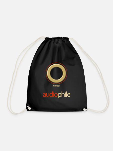 Phones Earphone Hi-Fi Jack Stereo Audiophile - Drawstring Bag - black
