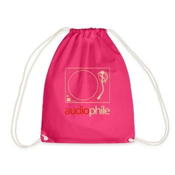 Turntable Hi-Fi Vintage Stereo Audiophile - Drawstring Bag - fuchsia - Front