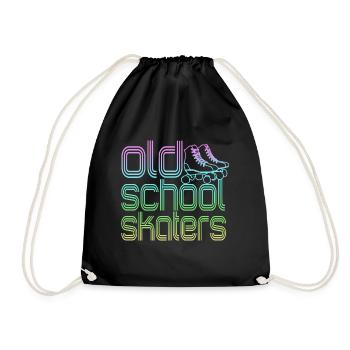 Roller Skates Old School Skaters - Drawstring Bag - black - Front