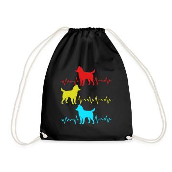 Husky dog dog hairdresser dog lover dog lover - Drawstring Bag - black - Front
