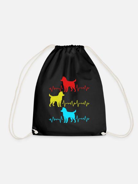 Husky dog dog hairdresser dog lover dog lover - Drawstring Bag - black