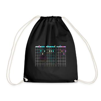 guitar - Drawstring Bag - black - Front