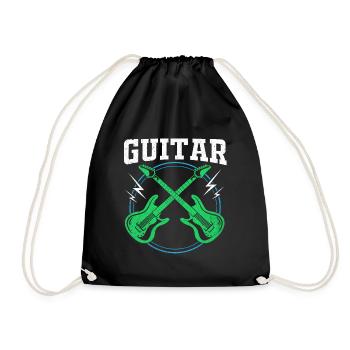 guitar - Drawstring Bag - black - Front