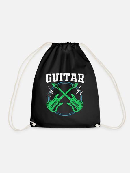 guitar - Drawstring Bag - black